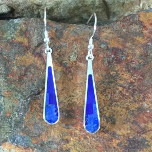 David Rosales Blue Water Fancy Inlaid Sterling Silver Earrings