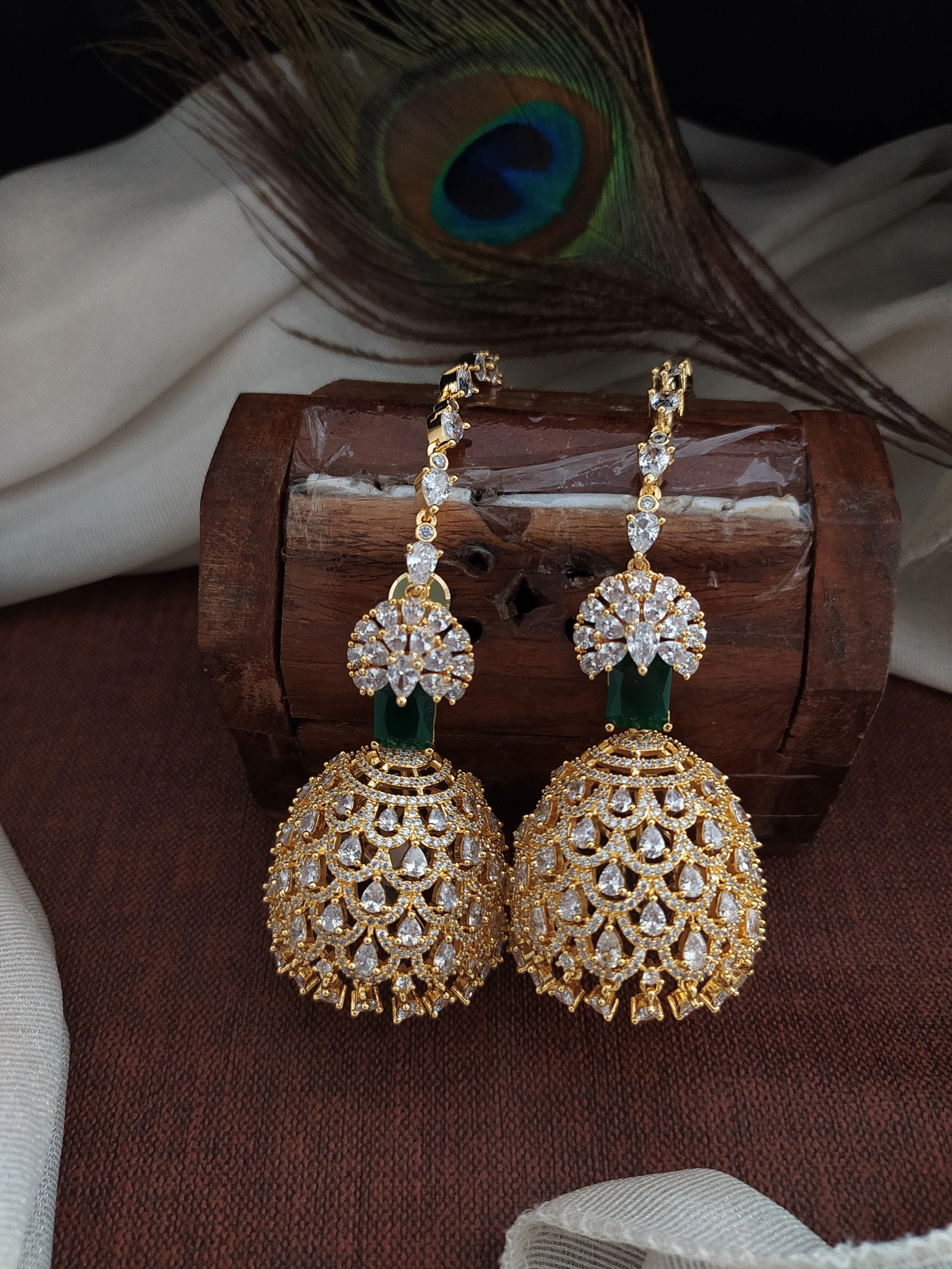 Dazzling Elegance of Gold-Plated Jhumki Earrings
