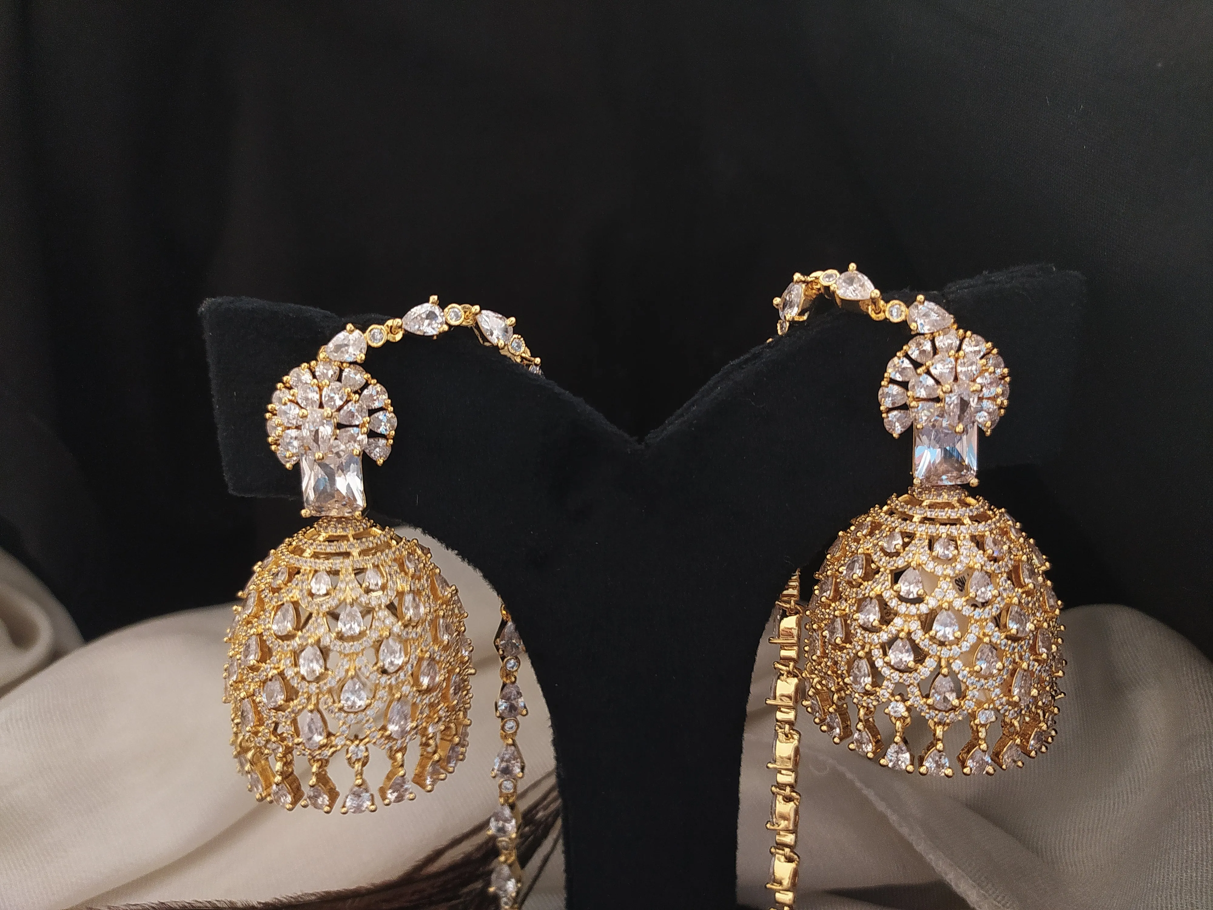 Dazzling Elegance of Gold-Plated Jhumki Earrings
