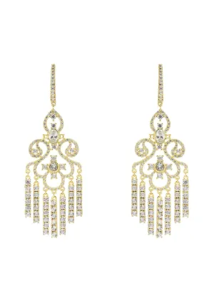 Deco Chandelier Drops Earrings Gold