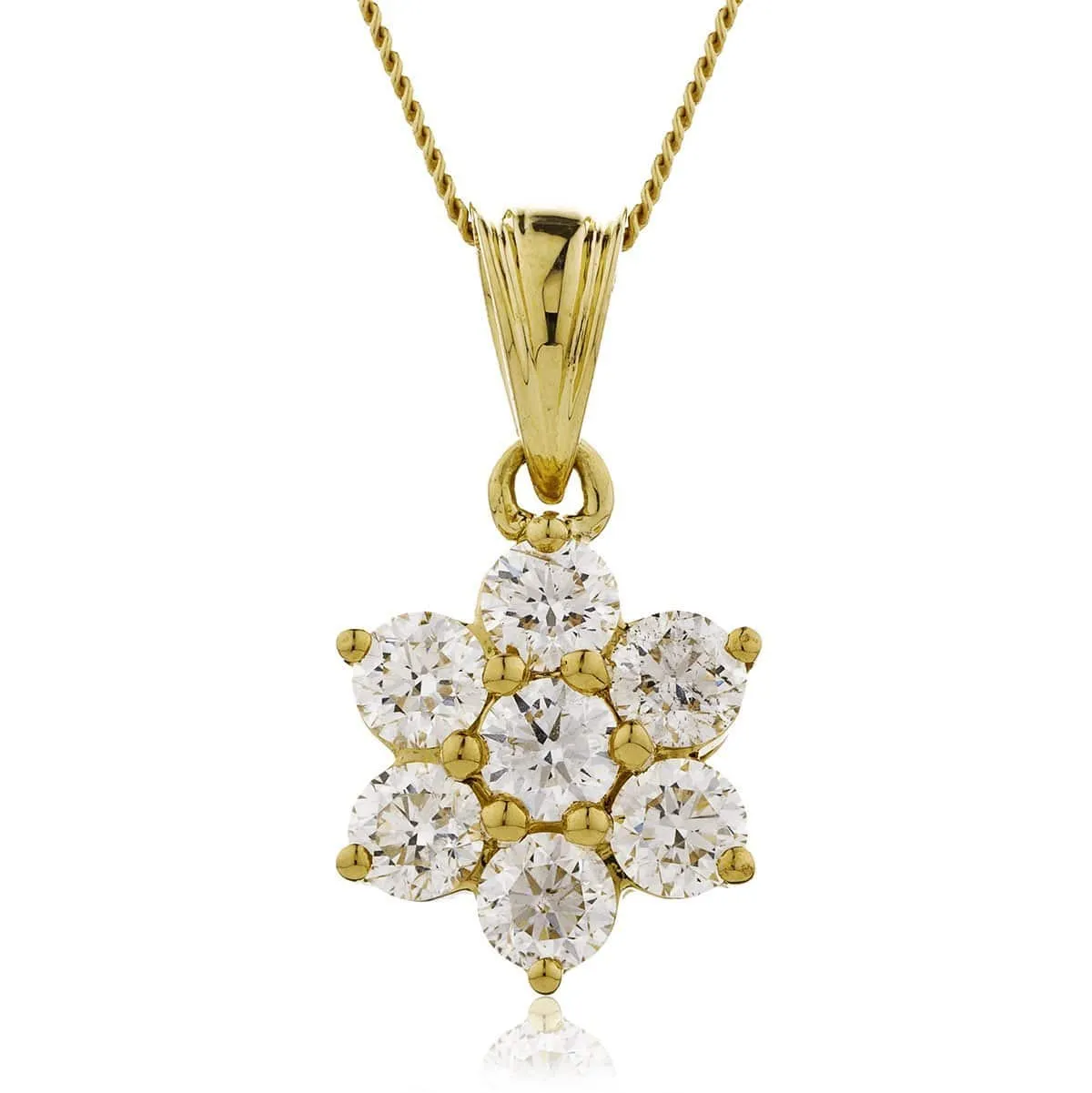 Diamond Cluster Flower Pendant