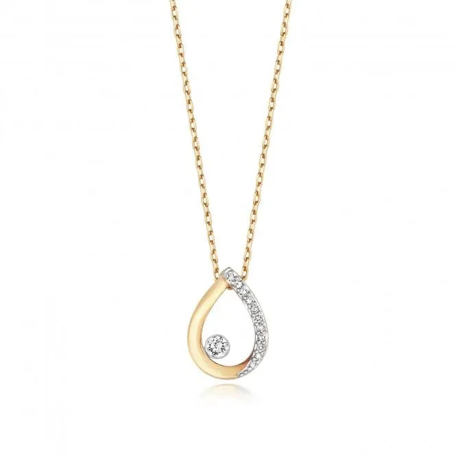 Diamond Jewellery 9ct Gold Diamond Pear Necklace ND125