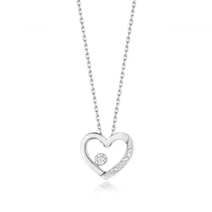 Diamond Jewellery 9ct White Gold Diamond Heart Necklace ND126W