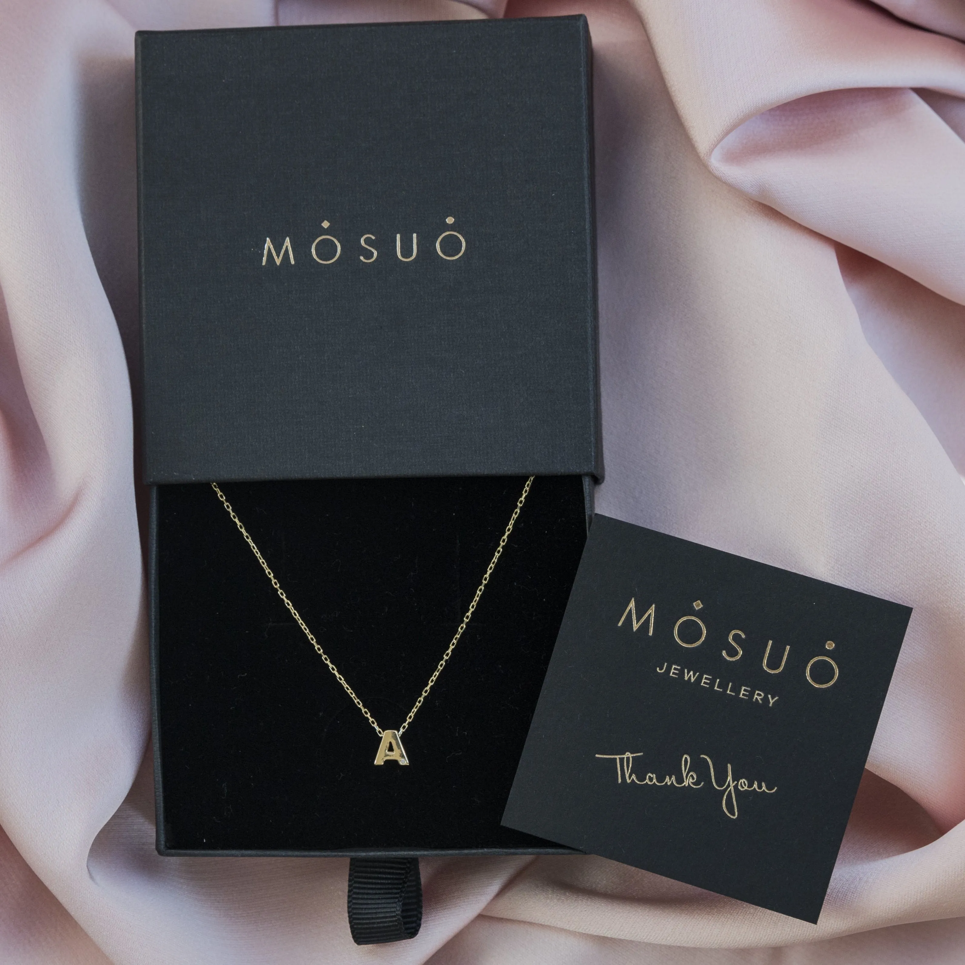 Diamond Letter Necklace "A" - 18 karat gold vermeil on sterling silver, diamond 0.01 carat