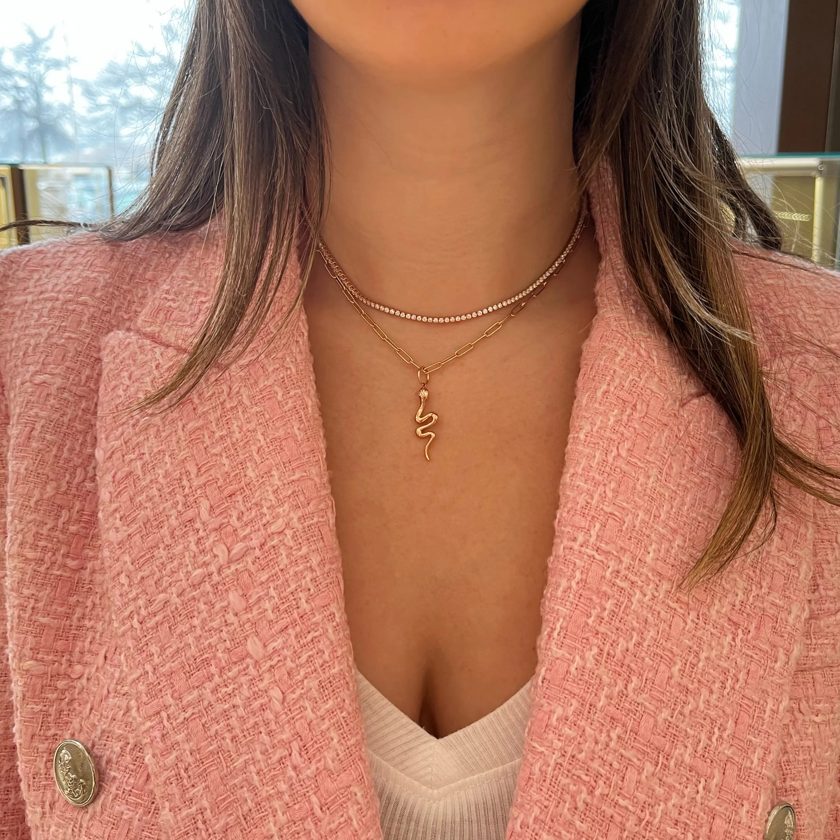 Diamond Snake Pendant