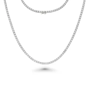 Diamond Tennis Necklace (4.00 ct.) 2 mm Illusion Setting in 14K Gold