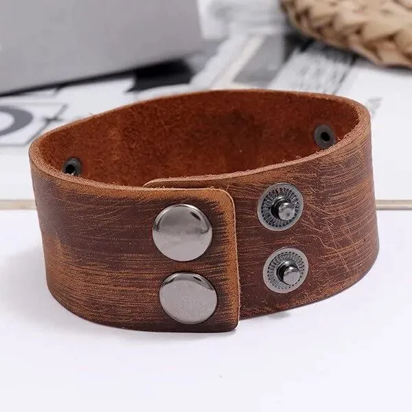 Eagle Leather Bracelet Punk Men's Nordic Bracelet with Blood Eagle - Pagan Jewelry of Talisman