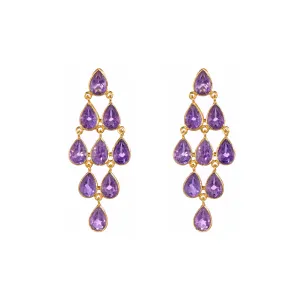 Earrings - Large Raindrop in Amethyst