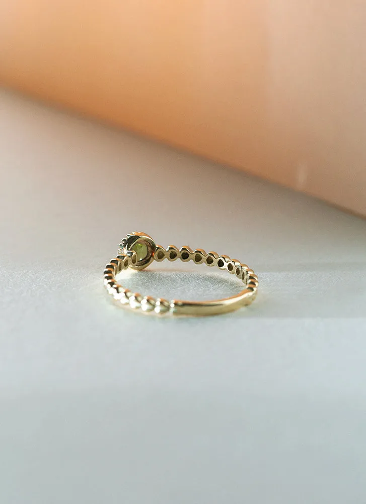 Edie peridot august birthstone ring 14k gold