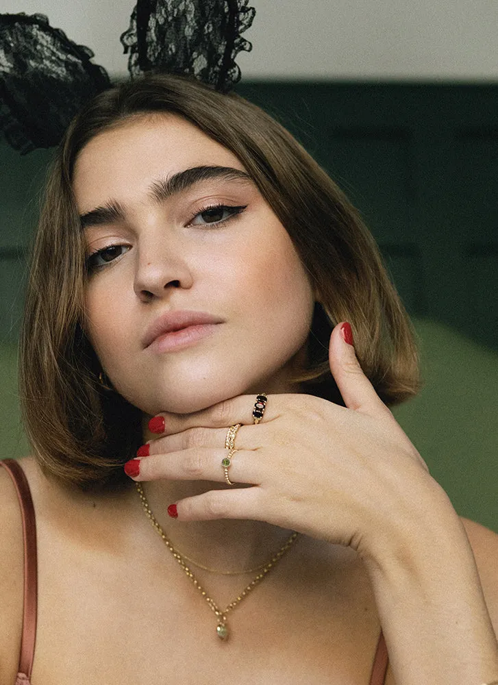 Edie peridot august birthstone ring 14k gold