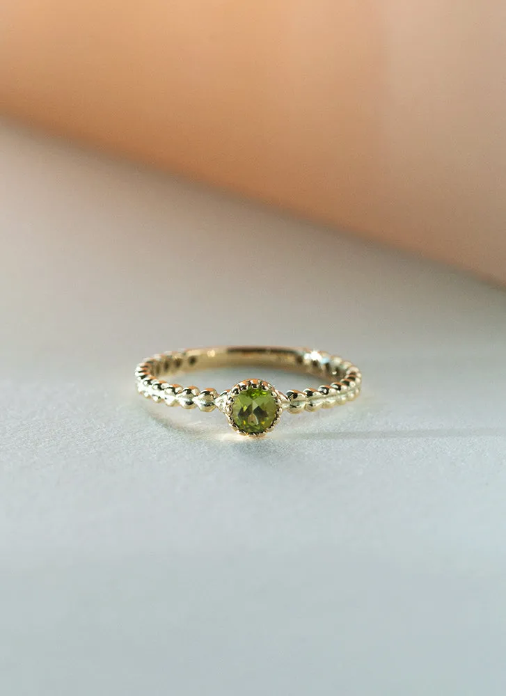 Edie peridot august birthstone ring 14k gold
