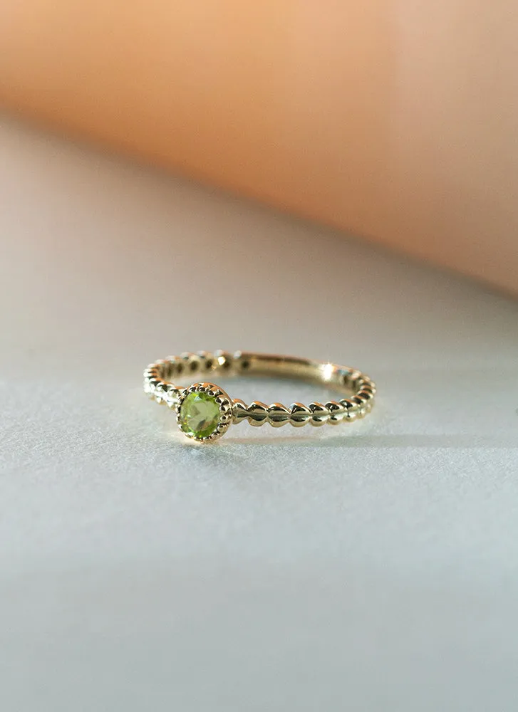 Edie peridot august birthstone ring 14k gold