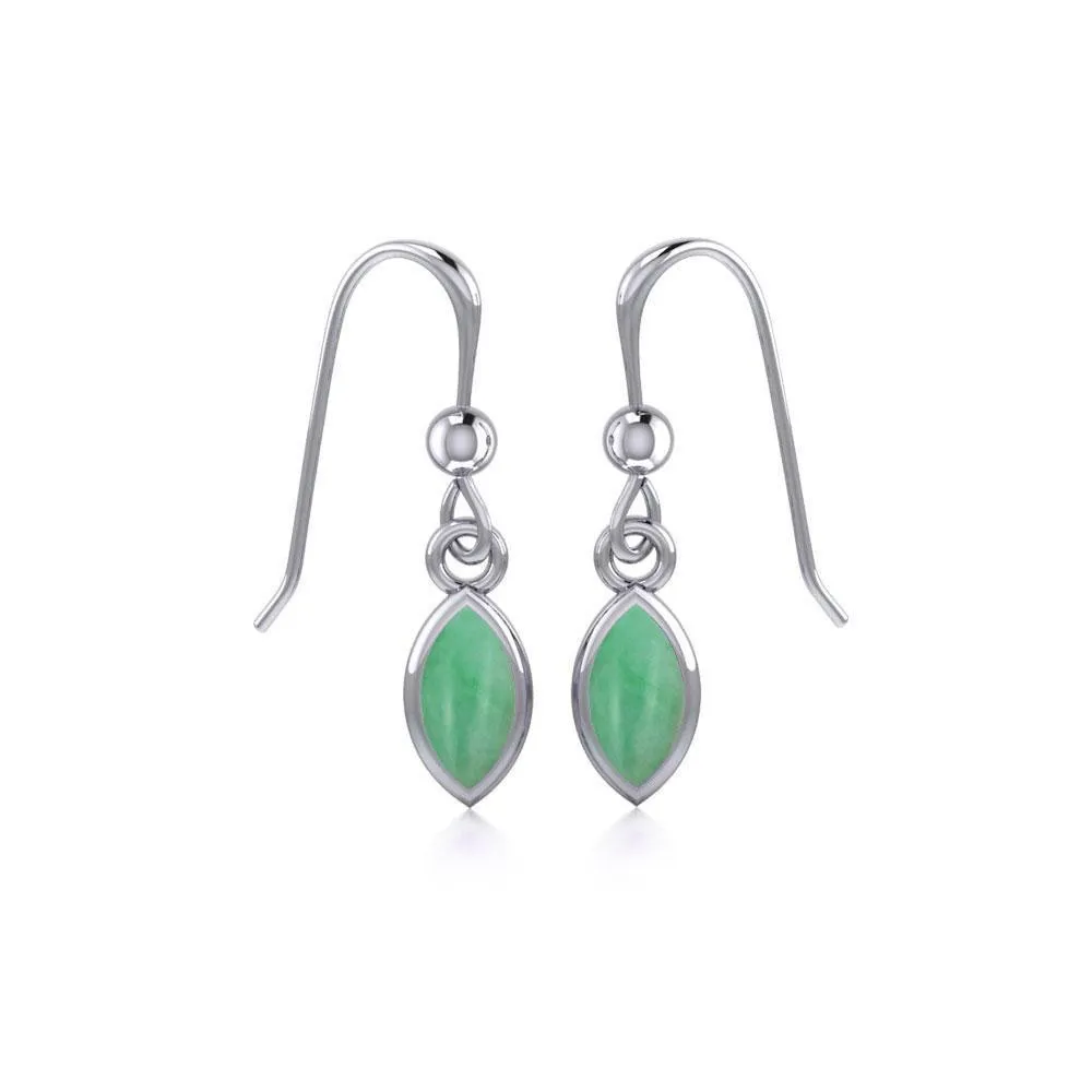 Elegance in Sterling Silver with Small Marquise Gem Dangle Earrings TE910