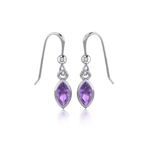 Elegance in Sterling Silver with Small Marquise Gem Dangle Earrings TE910