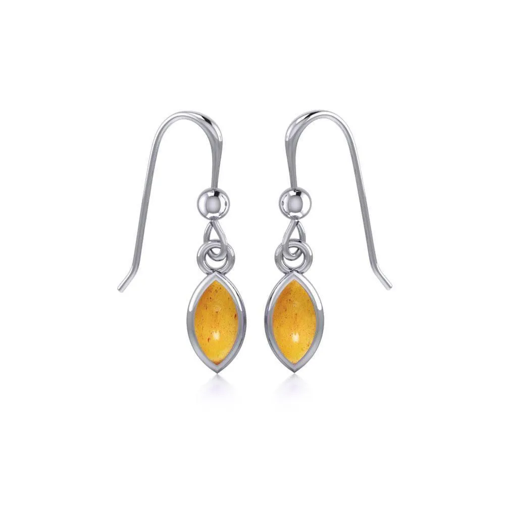 Elegance in Sterling Silver with Small Marquise Gem Dangle Earrings TE910