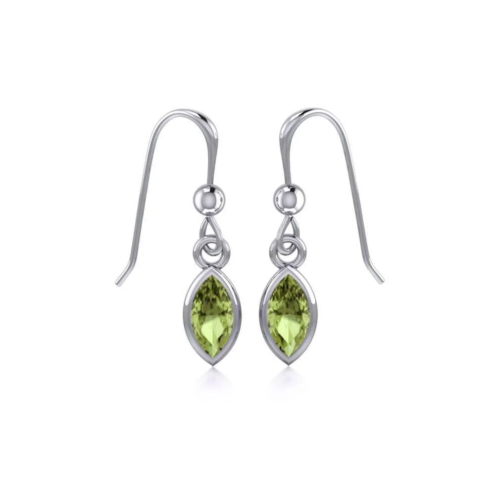 Elegance in Sterling Silver with Small Marquise Gem Dangle Earrings TE910