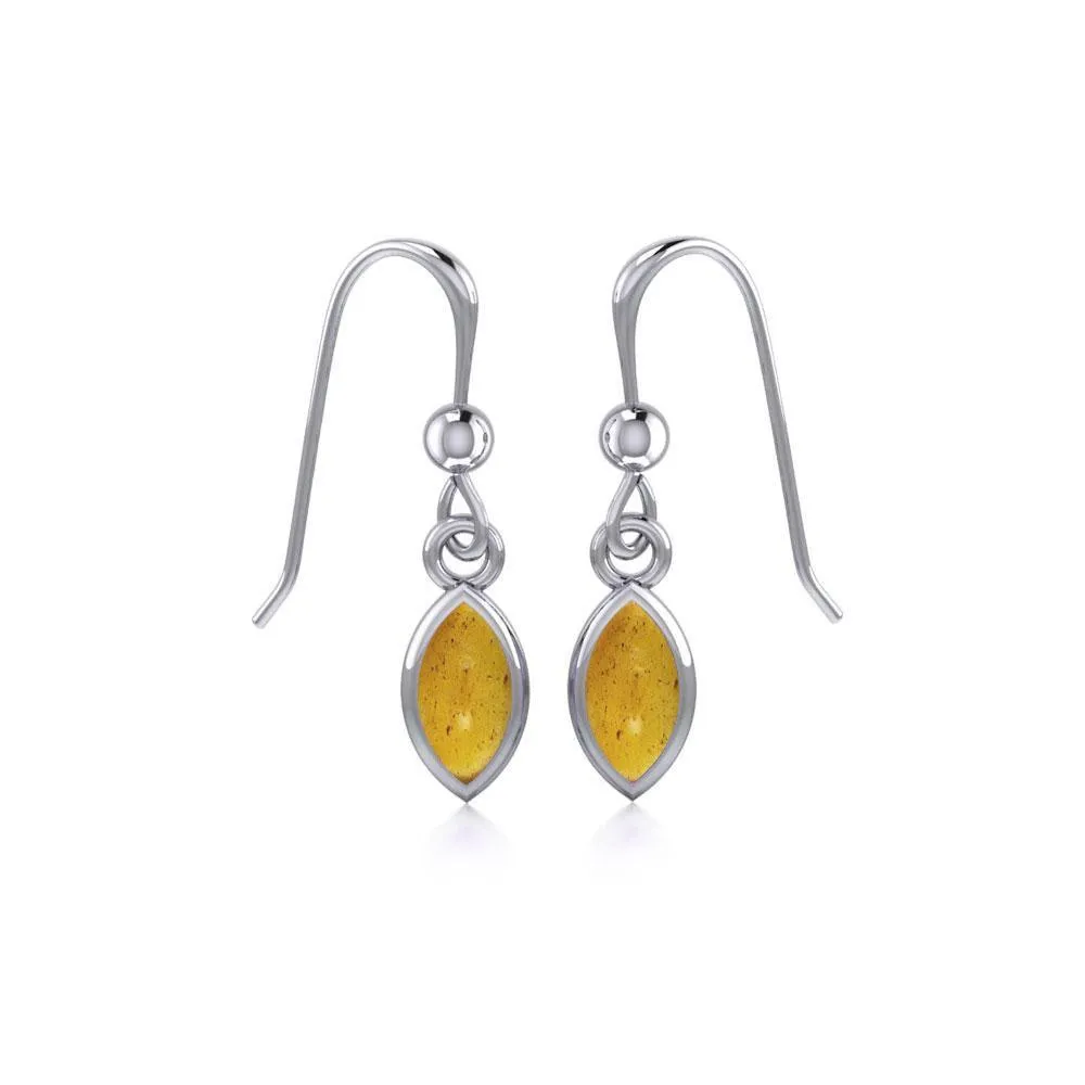 Elegance in Sterling Silver with Small Marquise Gem Dangle Earrings TE910