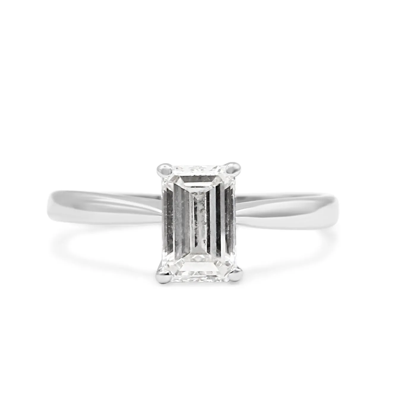 Emerald Cut Solitaire Diamond Ring 1.02cts - Platinum