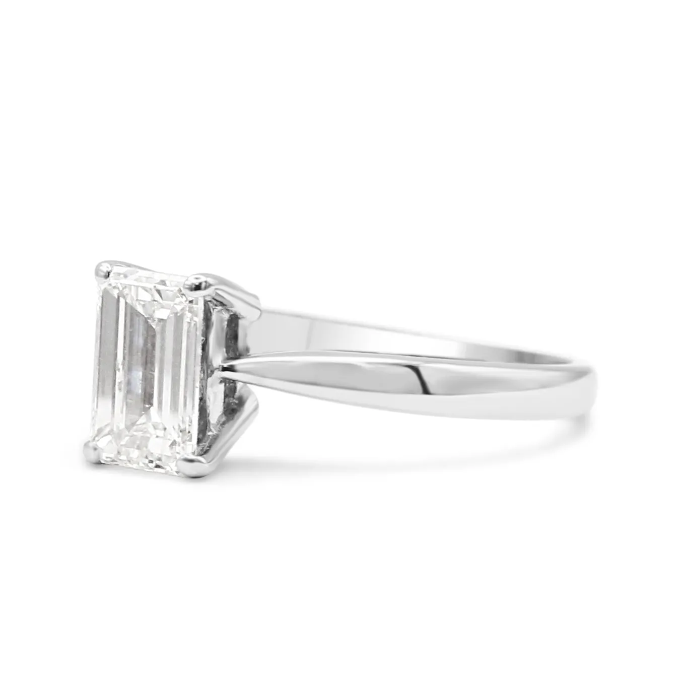 Emerald Cut Solitaire Diamond Ring 1.02cts - Platinum