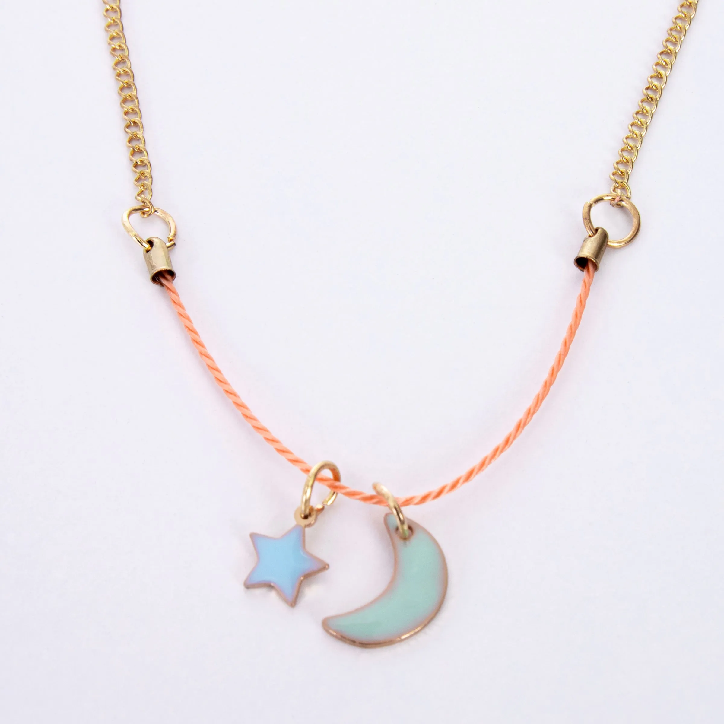 Enamel Moon & Star Necklace