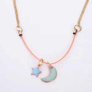 Enamel Moon & Star Necklace