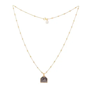 Gold Vermeil Necklace with Es Vedra Carved Stone Charm