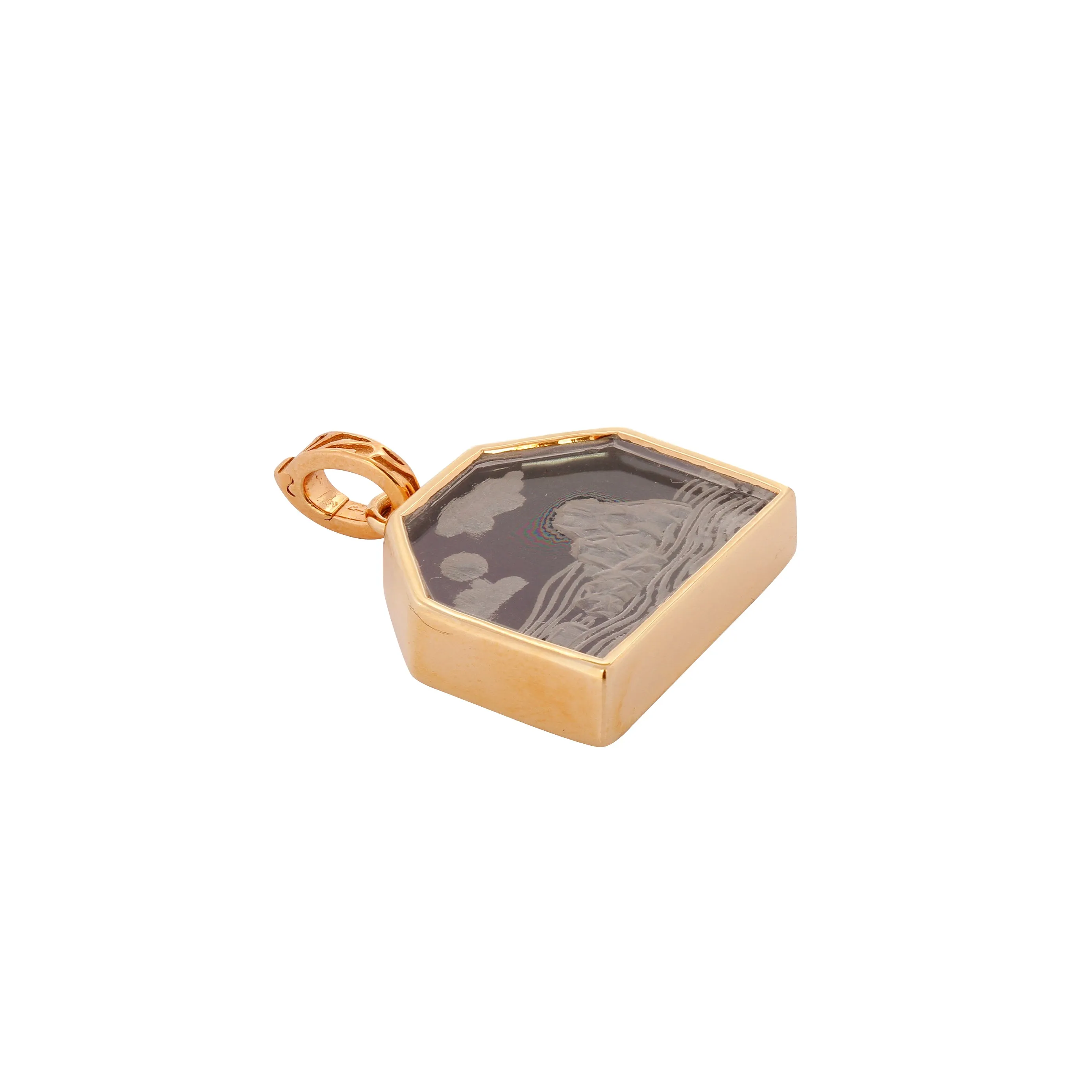 Gold Vermeil Necklace with Es Vedra Carved Stone Charm