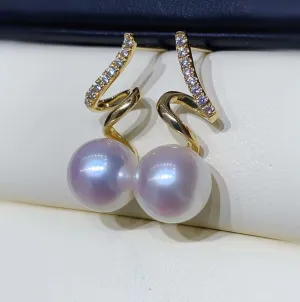 G14K Spiral Edison Pearl Earrings