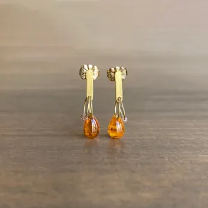 Garnet & Zircon Mini Tangle Earrings