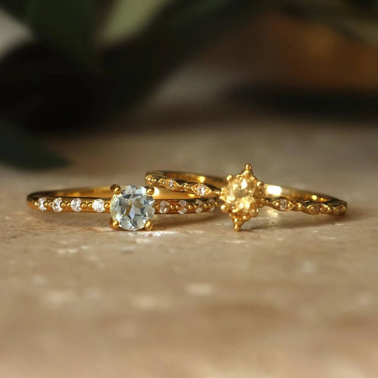 Gemstone Pavé Ring