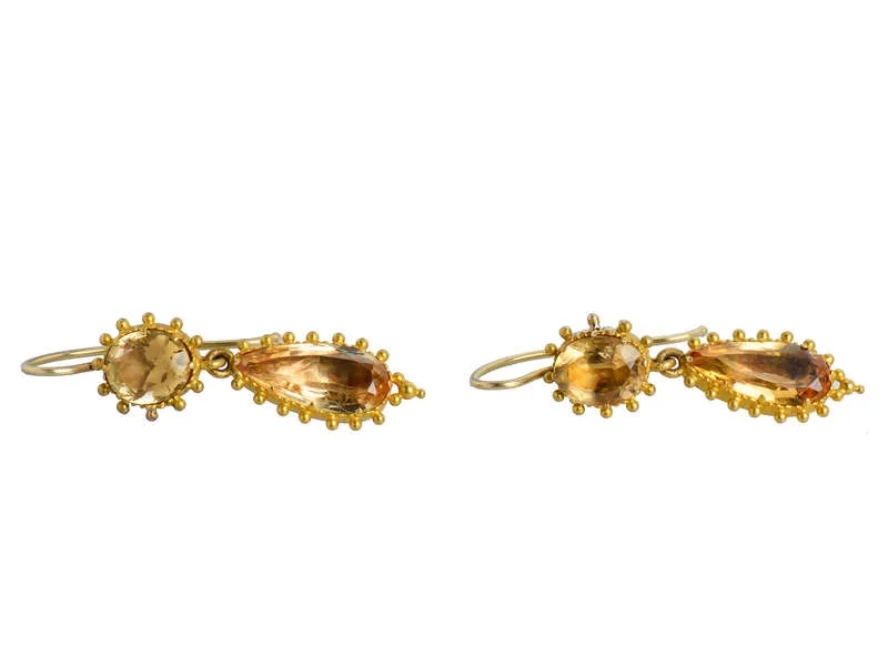 Georgian Topaz Dangle Earrings