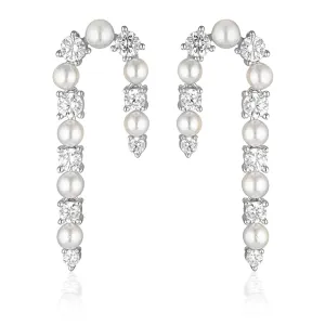 Georgini Noel Nights Candy Cane Earrings Silver