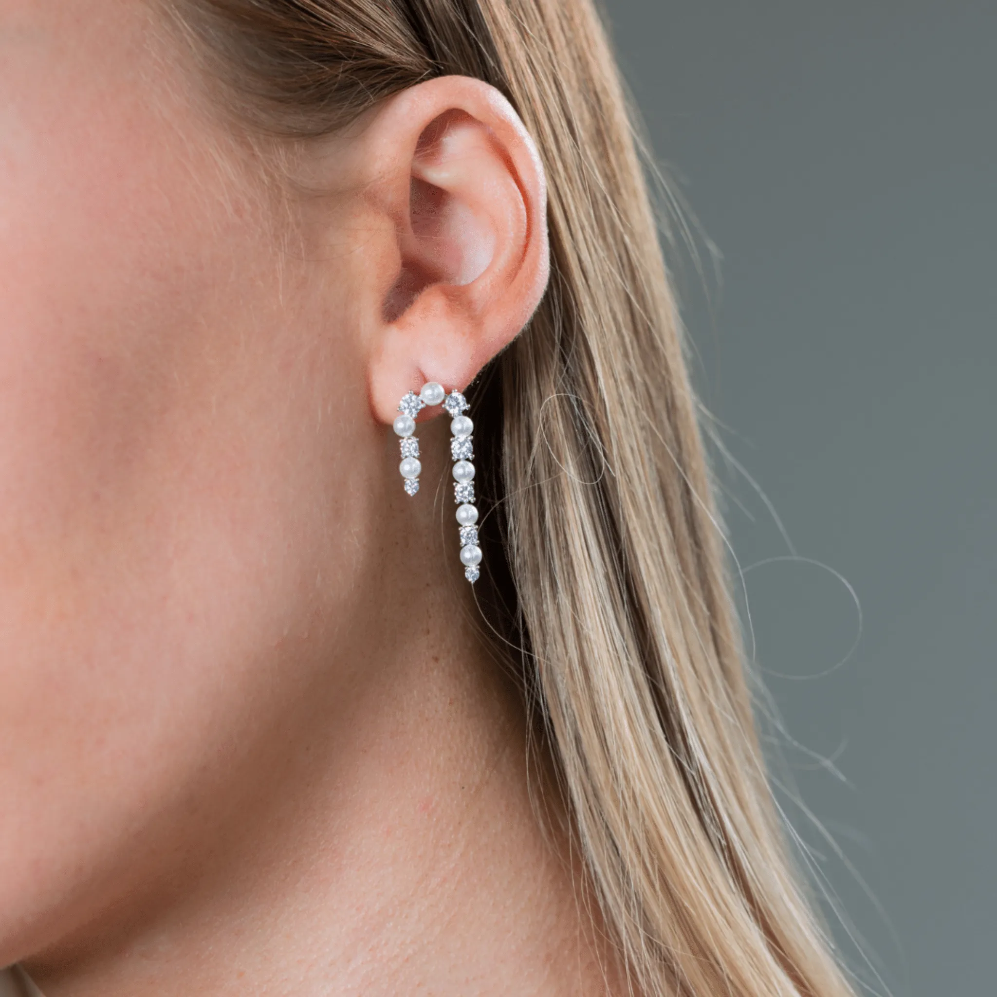 Georgini Noel Nights Candy Cane Earrings Silver