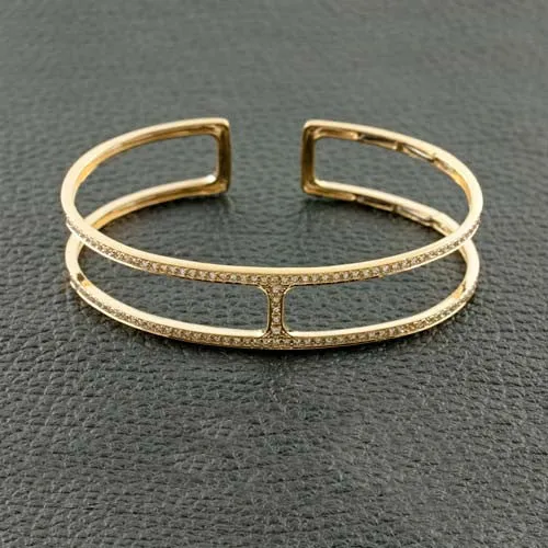 Gold & Diamond Bangle Bracelet