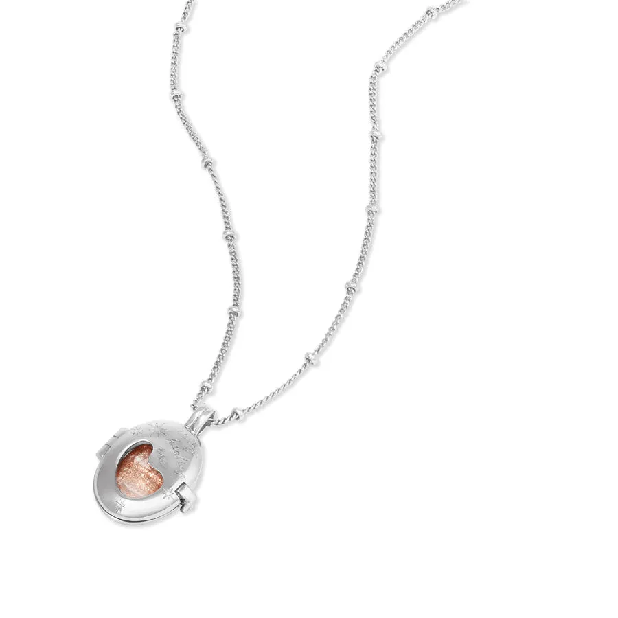 Healing Citrine Quartz Silver Locket Necklace