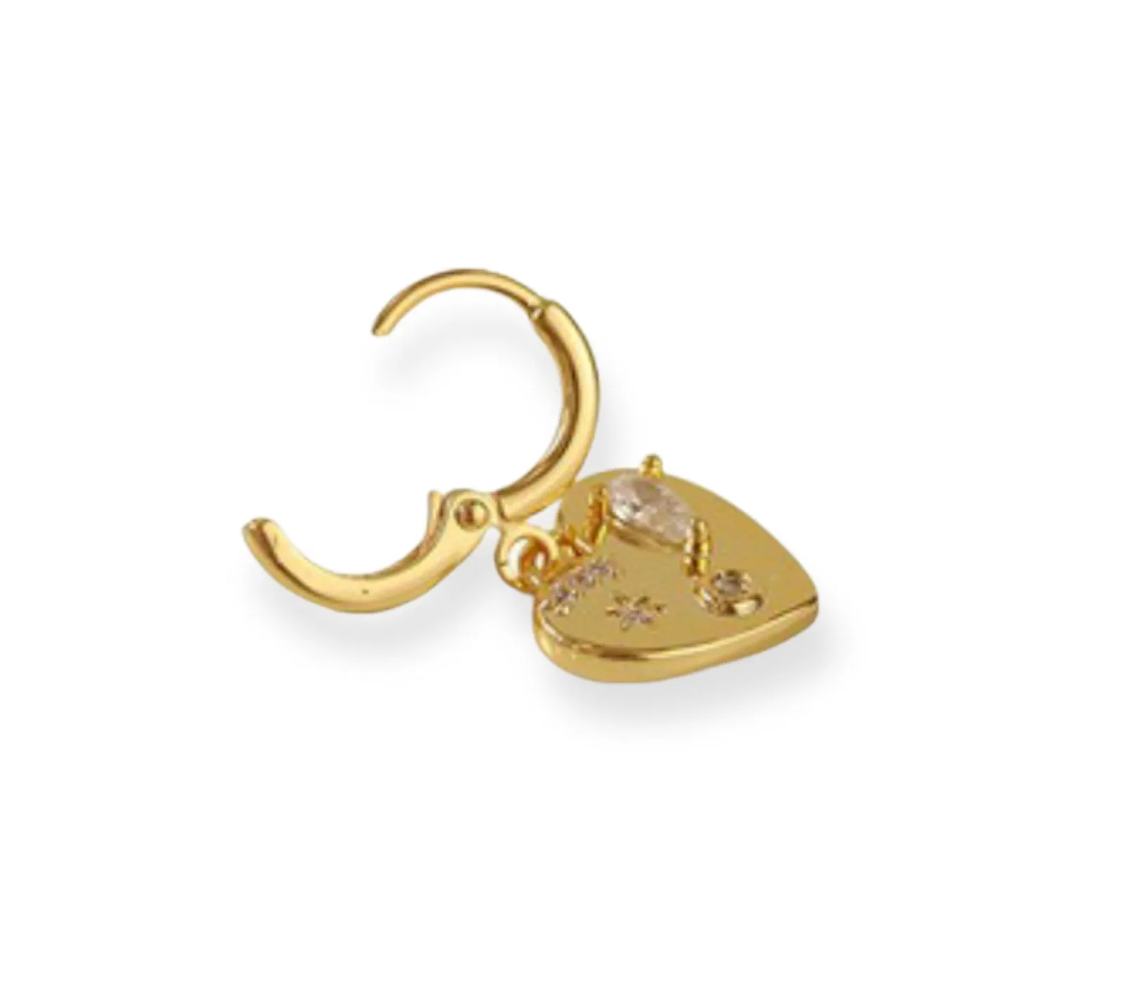 Heart Zircon Earring 18k Gold Plated