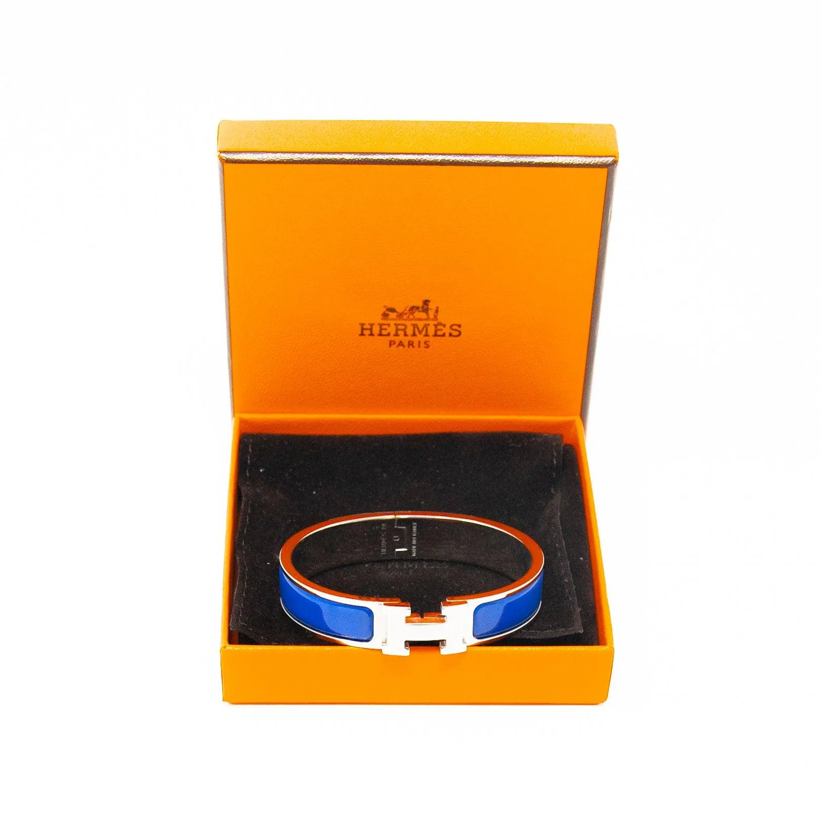 Hermes Blue Clic H Bracelet PM