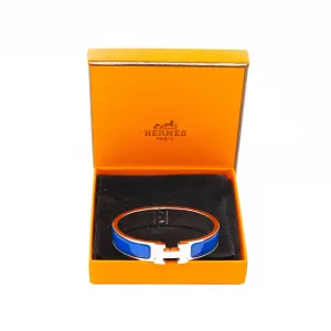 Hermes Blue Clic H Bracelet PM