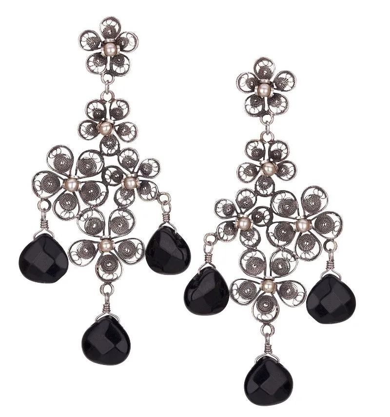Hortensia chandelier earrings