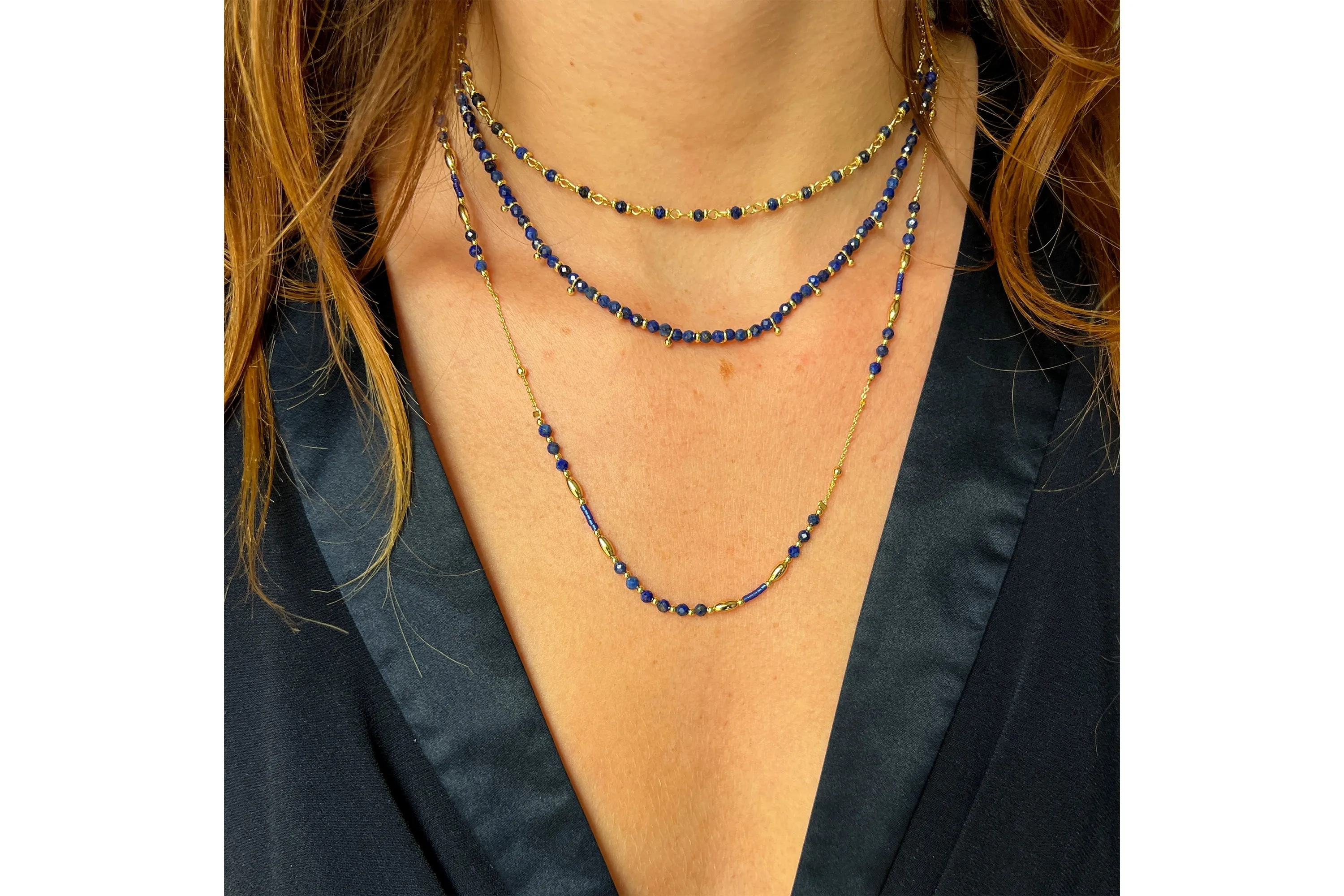 Horus Lapis Lazuli Gold Gemstone Necklace