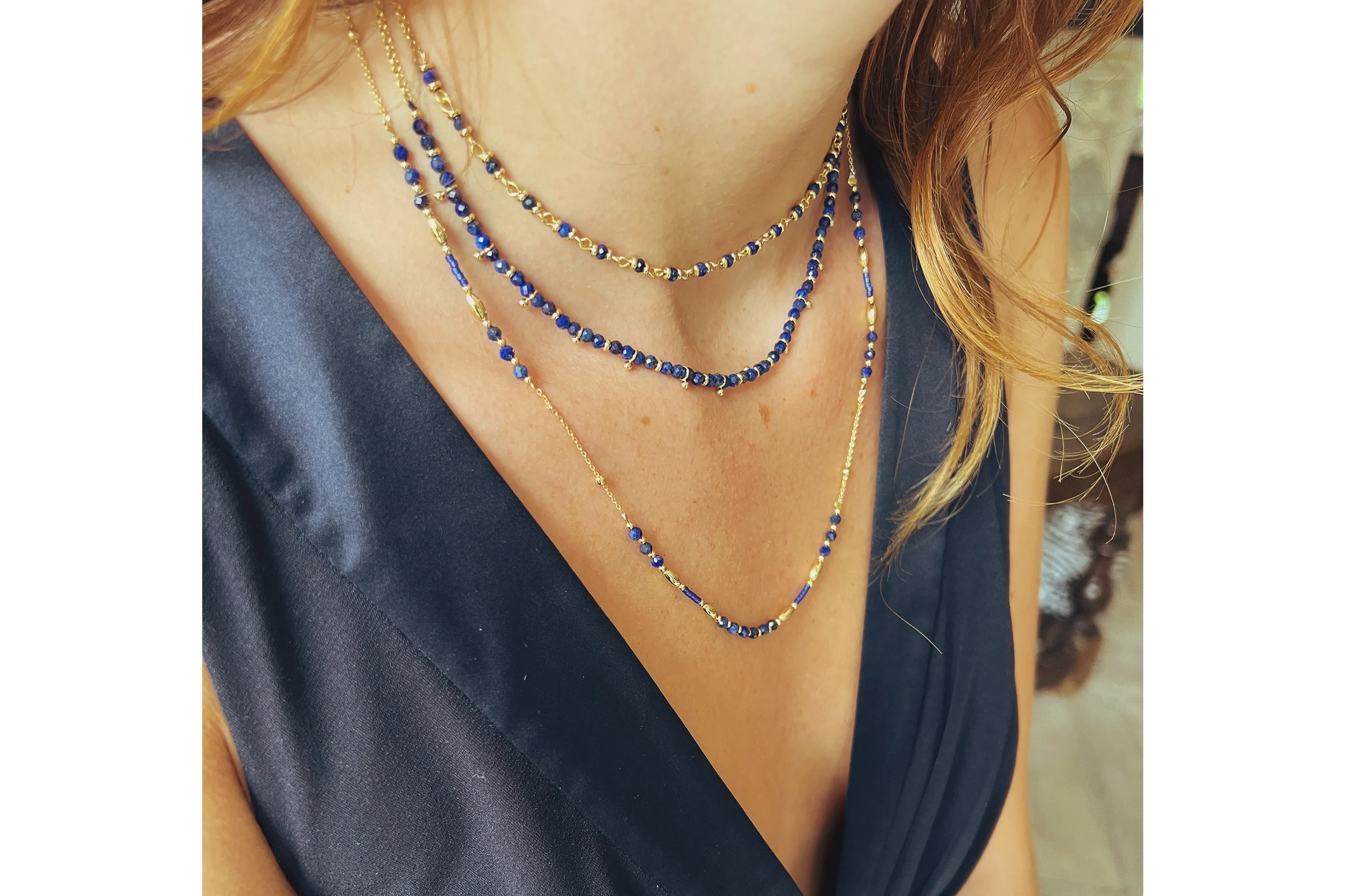 Horus Lapis Lazuli Gold Gemstone Necklace