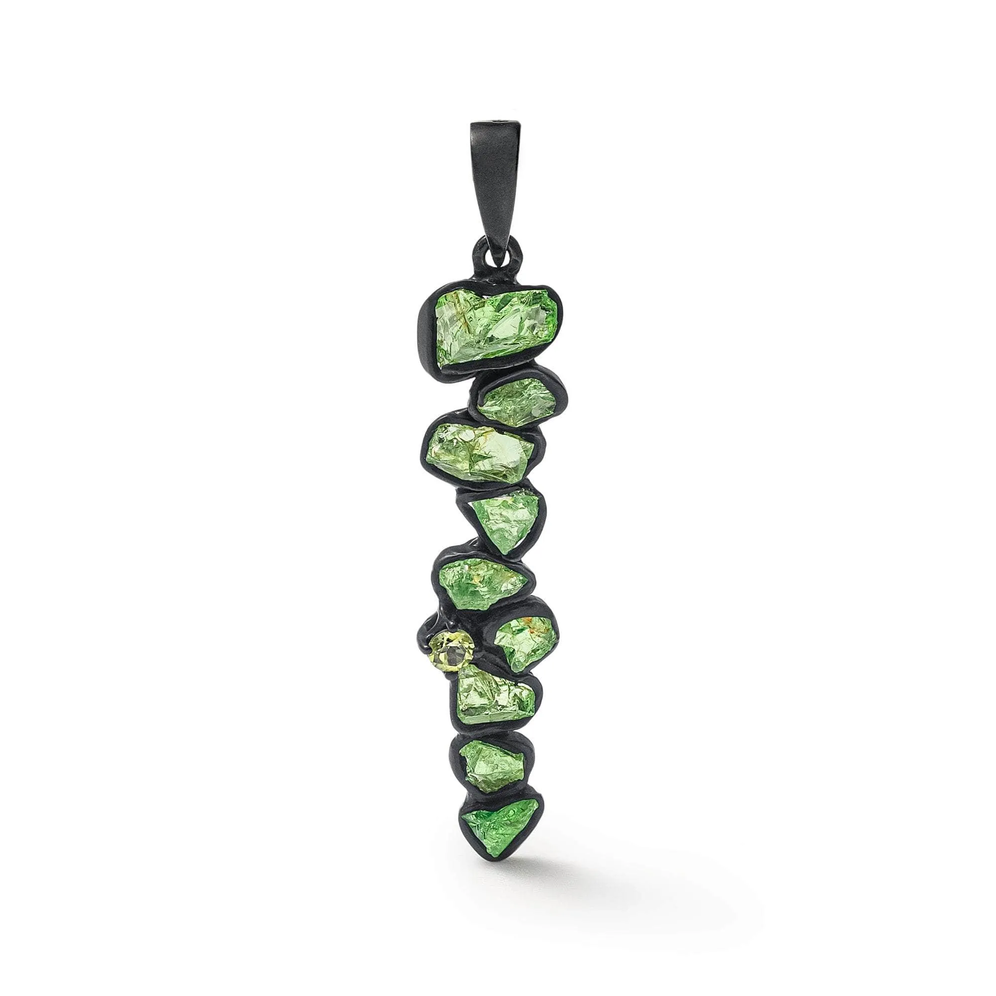 Ibert Rough Tsavorite and Peridot Pendant