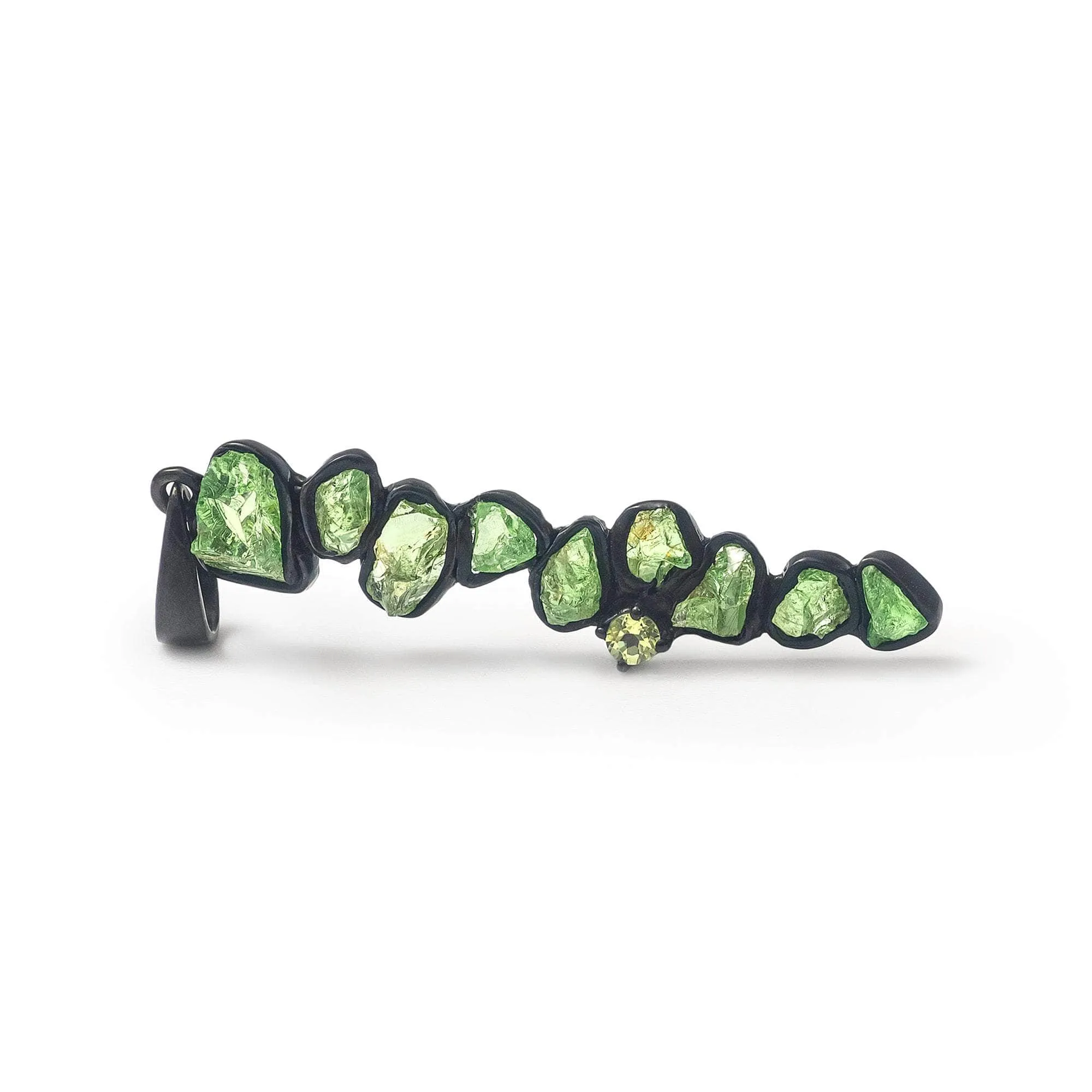 Ibert Rough Tsavorite and Peridot Pendant