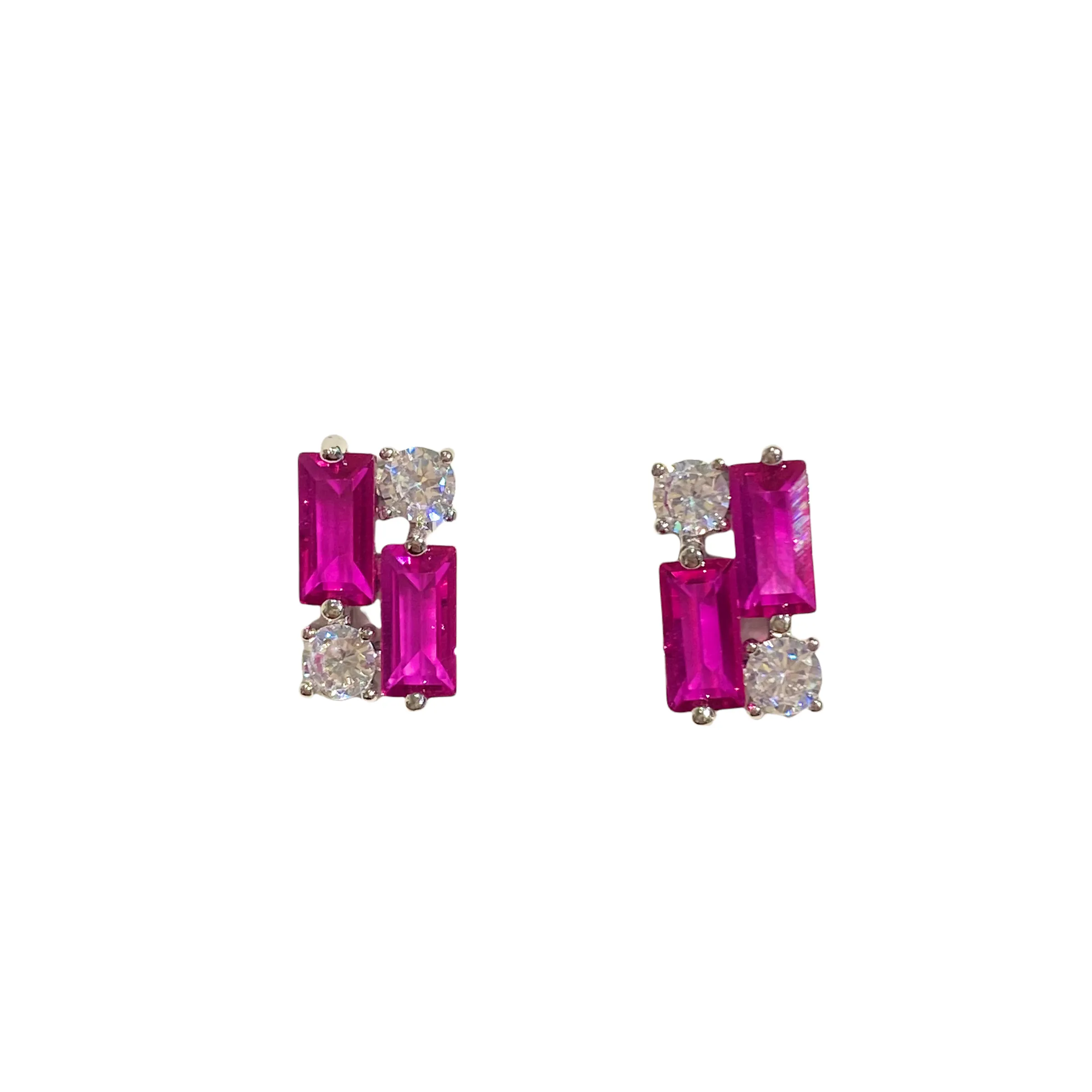 Karen Birthstone Baguette Deco Studs