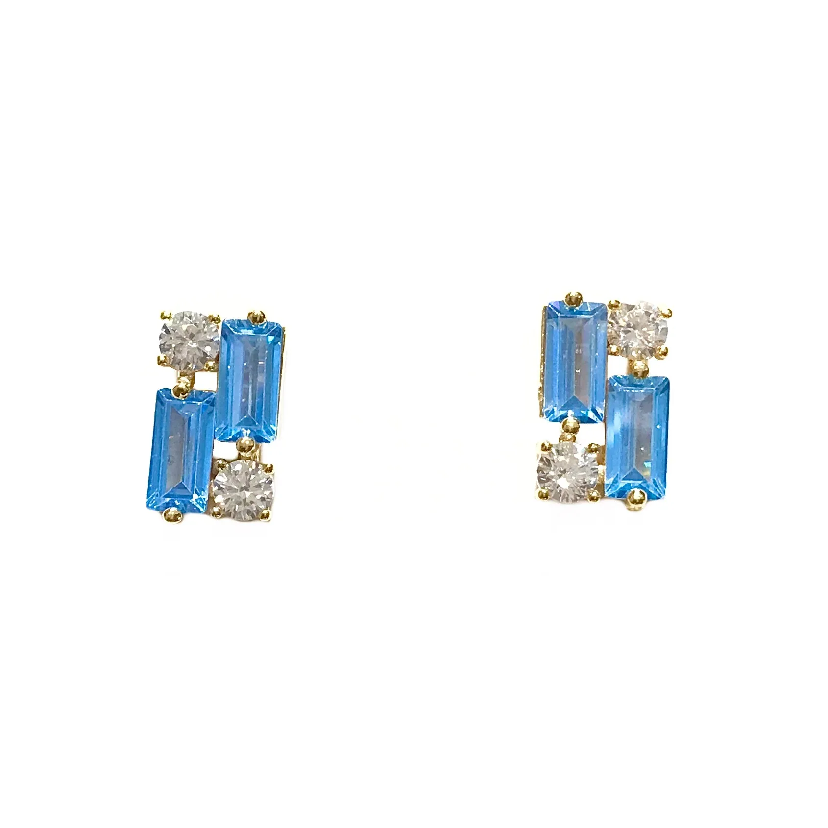 Karen Birthstone Baguette Deco Studs