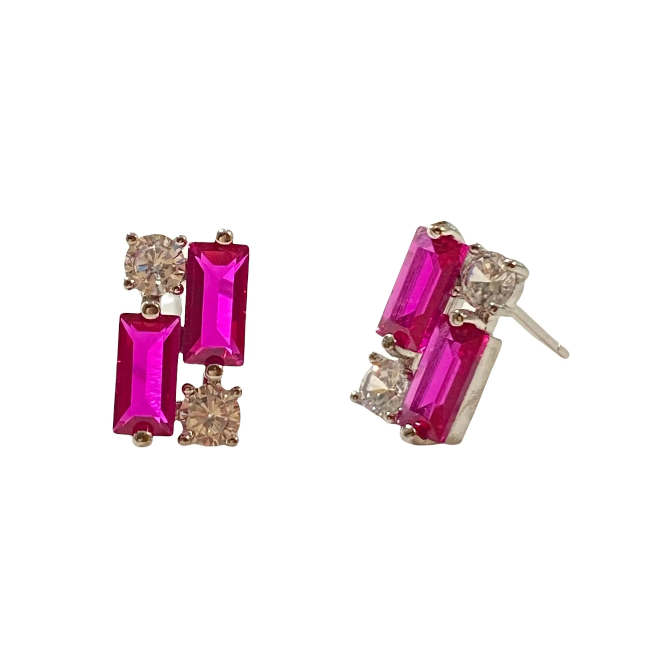 Karen Birthstone Baguette Deco Studs
