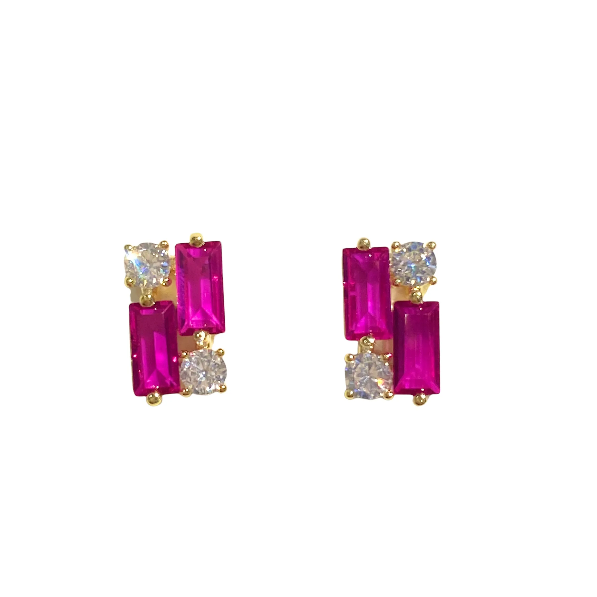Karen Birthstone Baguette Deco Studs