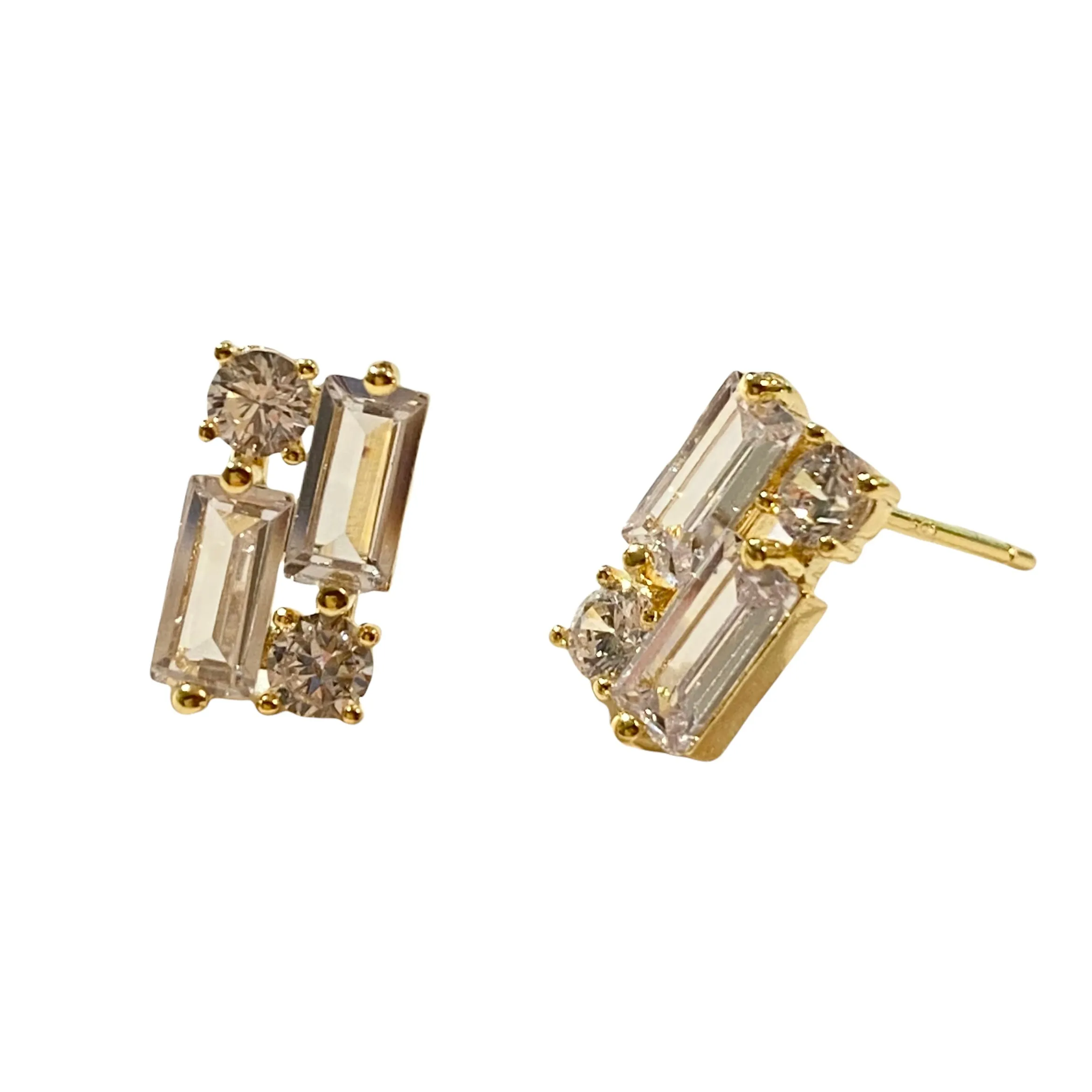 Karen Birthstone Baguette Deco Studs