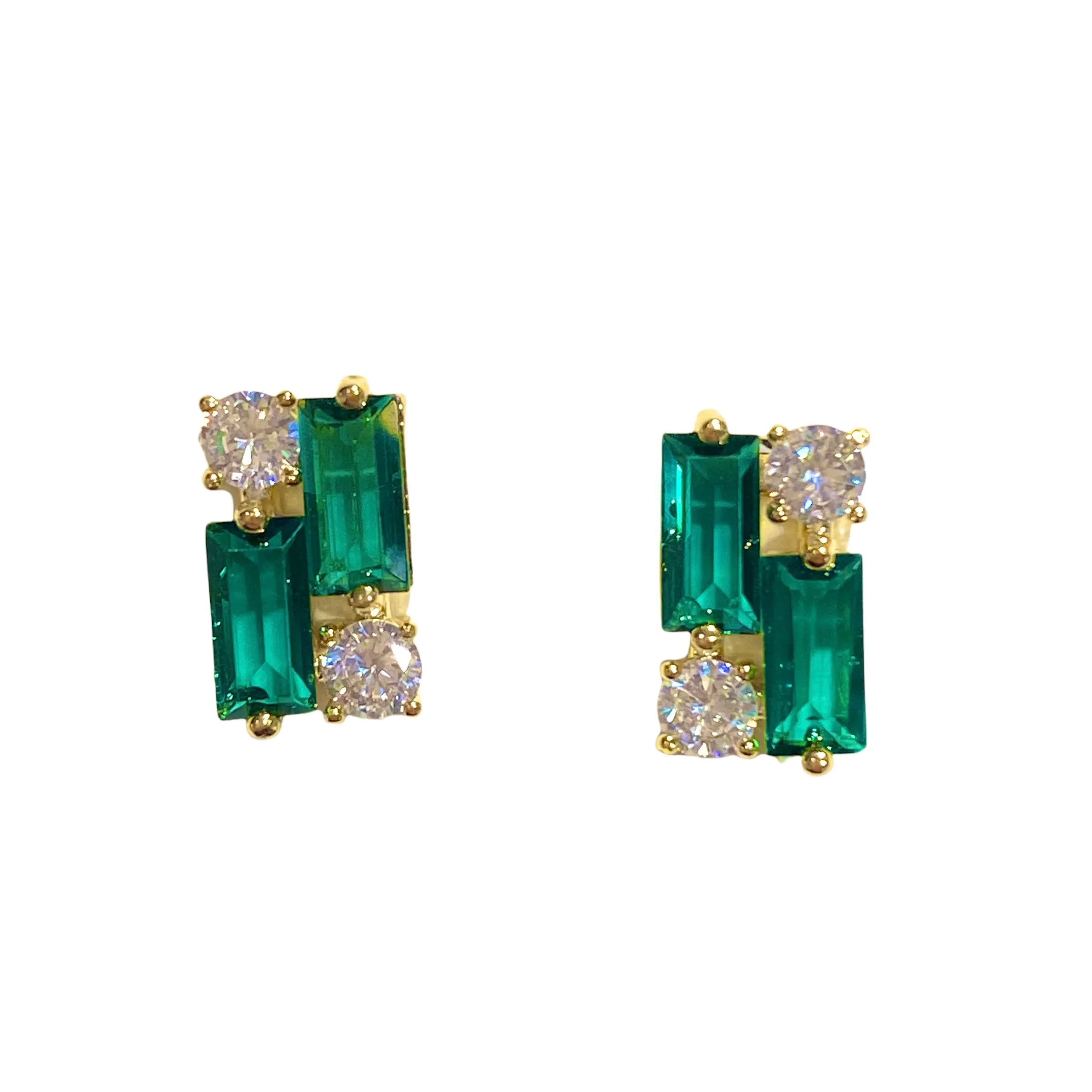 Karen Birthstone Baguette Deco Studs
