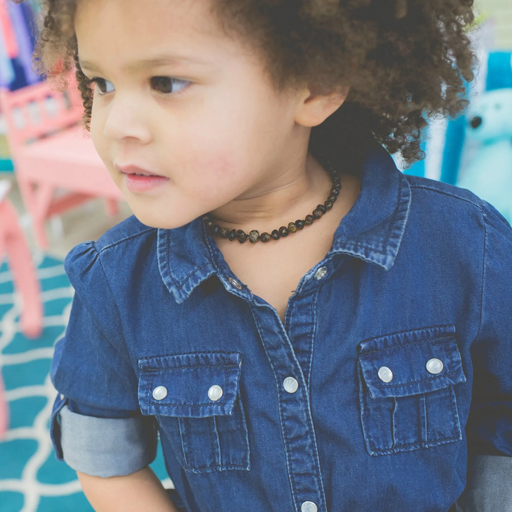 Kids | Green Baltic Amber Necklace
